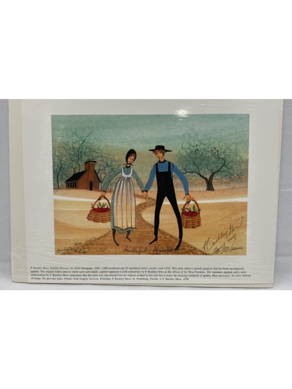 P. Buckley Moss Faithful Harvest 2006 Lithograph Signed 175/1000 Numbered Print